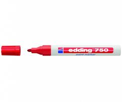 Žymeklis Edding 750 lako pagrindu, apvaliu galiuku, 2-4mm, raudonos spalvos