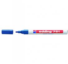 Žymeklis Edding 751 lako pagrindu, apvaliu galiuku, 1-2mm, mėlynos spalvos