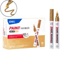 Permanentinis žymeklis Deli U500, 2 mm aukso spalvos
