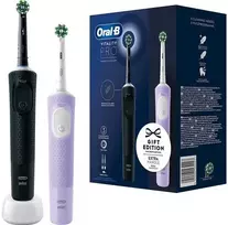 Dantų šepetėlis Oral-B Vitality Pro D103 Duo elektriniai dantų šepetėliai – juodi ir violetiniai