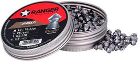 5.5 mm RANGER Diabolo Klasikinės su grioveliais, smailus galiukas, 250 vnt., 1.00 g