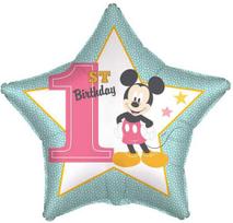Disney Mikio žvaigždės pirmojo gimtadienio folijos balionas 43 cm