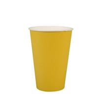 Geltoni popieriniai vienkartiniai puodeliai 200 ml, 20 vnt.