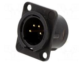 Connector: XLR | socket | male | PIN: 4 | straight | soldering | black | 10A