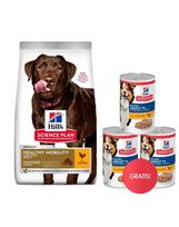 HILL'S Science Plan Canine Adult Healthy Mobility Large Breed Chicken 14 kg – sausas pašaras didelių veislių suaugusiems šunims su vištiena, sąnarių palaikymui + 3 skardinės HILL'S šlapio pašaro DOVANŲ