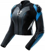 REBELHORN DIVA BLACK BLUE moteriška odinė motociklininko striukė 42