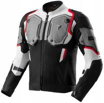 REBELHORN BORG II BLACK GREY RED vyriška tekstilinė motociklininko striukė