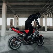 Rebelhorn Vandal odinė moteriška striukė Black/Flo Red XL