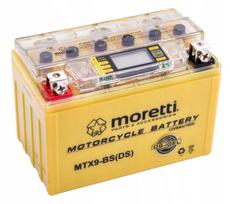 Moretti AGM MTX9-BS gelinis akumuliatorius su indikatoriumi motoroleriams ir motociklams