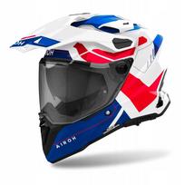 Motociklininko šalmas Airoh Commander 2 Reveal Blue Red Gloss Cross / Enduro