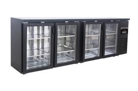 BACKBAR COOLER BLACK 4 GLASS DOORS  *TRANSPORT ON REQUEST*