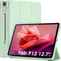 Dėklas Lenovo Tab P12 12.7" su stoveliu, automatinis miego/žadinimo režimas, žalias