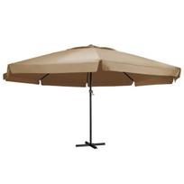 Lauko skėtis su aliuminio stulpu, 600 cm, rudas