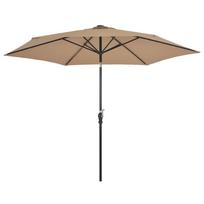 Lauko skėtis su LED ir plieniniu stulpu, taupe, 300cm