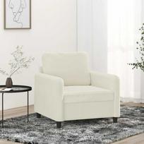 Sofa Krėslas, kreminės spalvos, 60cm, aksomas