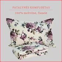 Flanelės patalynės komplektas - Antklodės užvalkalas 200x220 cm. + pagalvės užvalkalai 50x70 cm. (2 vnt.)
