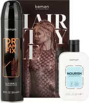 Set Kemon: Dreamfix, Plaukų lakas, Strong Hold, 300 ml + Nourish maitininantis, Hair Treatment Šampūnas, Dry, 250 ml