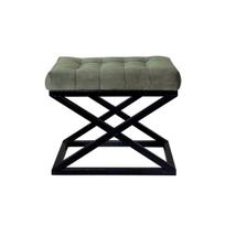 Pufas Capraz, 42x50x40 cm, juodas/žalias