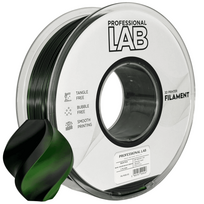 Silk PLA Dual Color Black Green 3D Plastikas Professional LAB 1.75mm 1kg