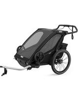 Multi-Sport dviračio priekaba, vežimėlis vaikui Thule Chariot Sport Midnight Black on Black, dvivietis