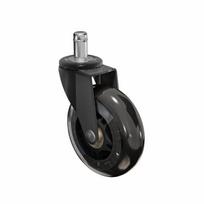 Biuro kėdės ratukai WALTECO, diametras 75 mm, kaištis 11 mm, skaidrūs, apkrova 60 kg, 5 vnt.