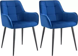 2 vnt. valgomojo kėdžių rinkinys „Ferndale Velvet“