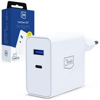 3MK FlowPower USB-A + USB-C 45W PD 3.0 QC4+ Wall Charger, white