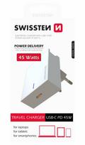 Swissten Slim Premium 45W Travel Charger USB-C PD 3.0