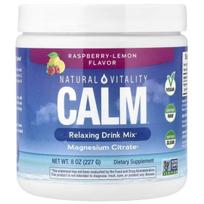 „Natural Vitality Calm“ magnio milteliai, aviečių ir citrinų skonio – 200 g