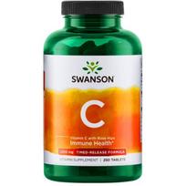 Swanson Vitaminas C 1000 mg su erškėtuogėmis, palaipsniui išsiskiriantis – 250 tablečių