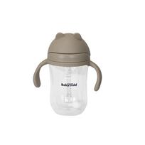 Gertuvė su silikoniniu šiaudeliu BabyTrold 22-40S300, 300 ml, 6+ mėn., 8 cm, plastikas/silikonas, smėlio ruda sp.