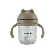 Gertuvė su silikoniniu šiaudeliu BabyTrold 22-40S220, 220 ml, 6+ mėn., 8 cm, plastikas, smėlio ruda sp.