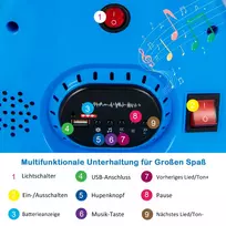 Vaikiškas elektrinis automobilis 66,5x66,5x47,6cm., mėlynos spalvos