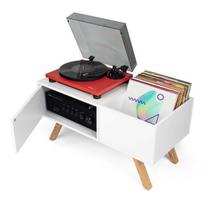 Staliukas vinilinių plokštelių grotuvui Glorious DJ Turntable Lowboard, 86x44.4x42 cm, baltas