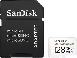 Atminties kortelė SANDISK High Endurance 128GB microSDHC + SD adapteris