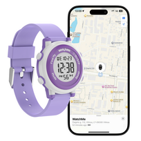 Vaikiškas išmanusis laikrodis su Apple Find My funkcija, WatchMe, violetinis