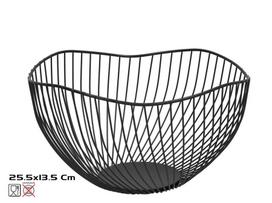 Vaisių ir daržovių krepšelis Kitchen&GO, metalas, 25.5 cm x 25.5 cm x 25.5 cm, juoda sp.