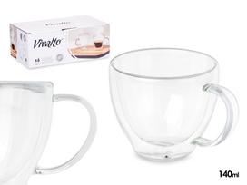 Dvigubo stiklo puodelių rinkinys Kinvara Vivalto, skaidri sp., 0.14 l