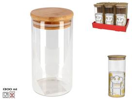 Birių produktų indas Kitchen&GO, 1.3 l, ruda sp./skaidri sp.