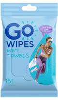 Drėgnos servetėlės GO WIPES Sport, 1 sl, 15 vnt.