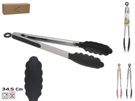 Virtuvinės žnyplės Kitchen&GO, 34.5 cm, 4 cm, juoda sp./sidabro sp.