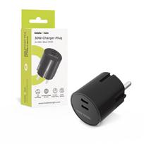Mobile Origin 30W įkroviklio kištukas PW33 - 2x USB-C, juodas