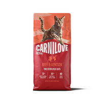 CARNILOVE ACTIVE Cat Beef & Venison Sterilised sausas pašaras katėms - 6 kg