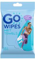 Drėgnos servetėlės GO WIPES Sport, 1 sl, 15 vnt.