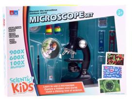 Žaislinis mikroskopas, su priedais Scientist Kids, juoda sp.