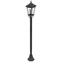 Outsunny Saulės sodo žibintas 127 cm, sodo šviestuvas su šalto baltumo LED, šviesos jutikliu, IP44 atsparus vandeniui