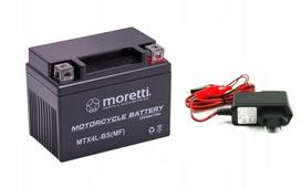 GEL akumuliatorius 12V 4Ah YTX4L-BS CBTX4L-BS Moretti + 12V įkroviklis