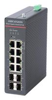 Hikvision DS-3T1512HP-SI-8P4F tinklo komutatorius Valdomas Gigabit Ethernet (10/100/1000) Maitinimas per Eternetą (PoE) Juoda