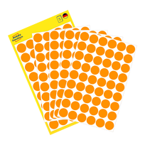 Lipdukai Avery Zweckform, apvalūs, Ø12mm, 270vnt pakuotėje, oranžinės spalvos