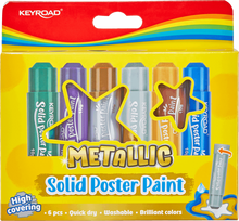 Kietos dažų lazdelės Keyroad, metalo atspalvio, 6 spalvos